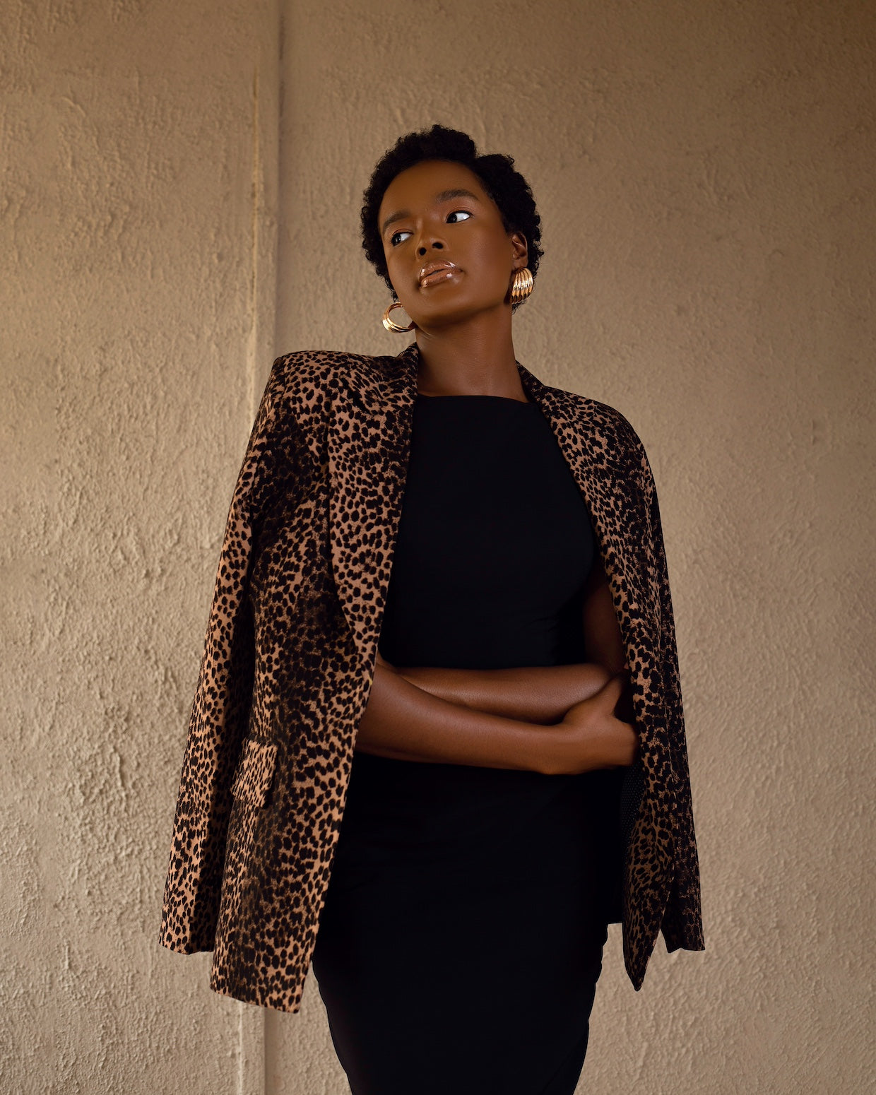 Kamil Blazer Brown Print