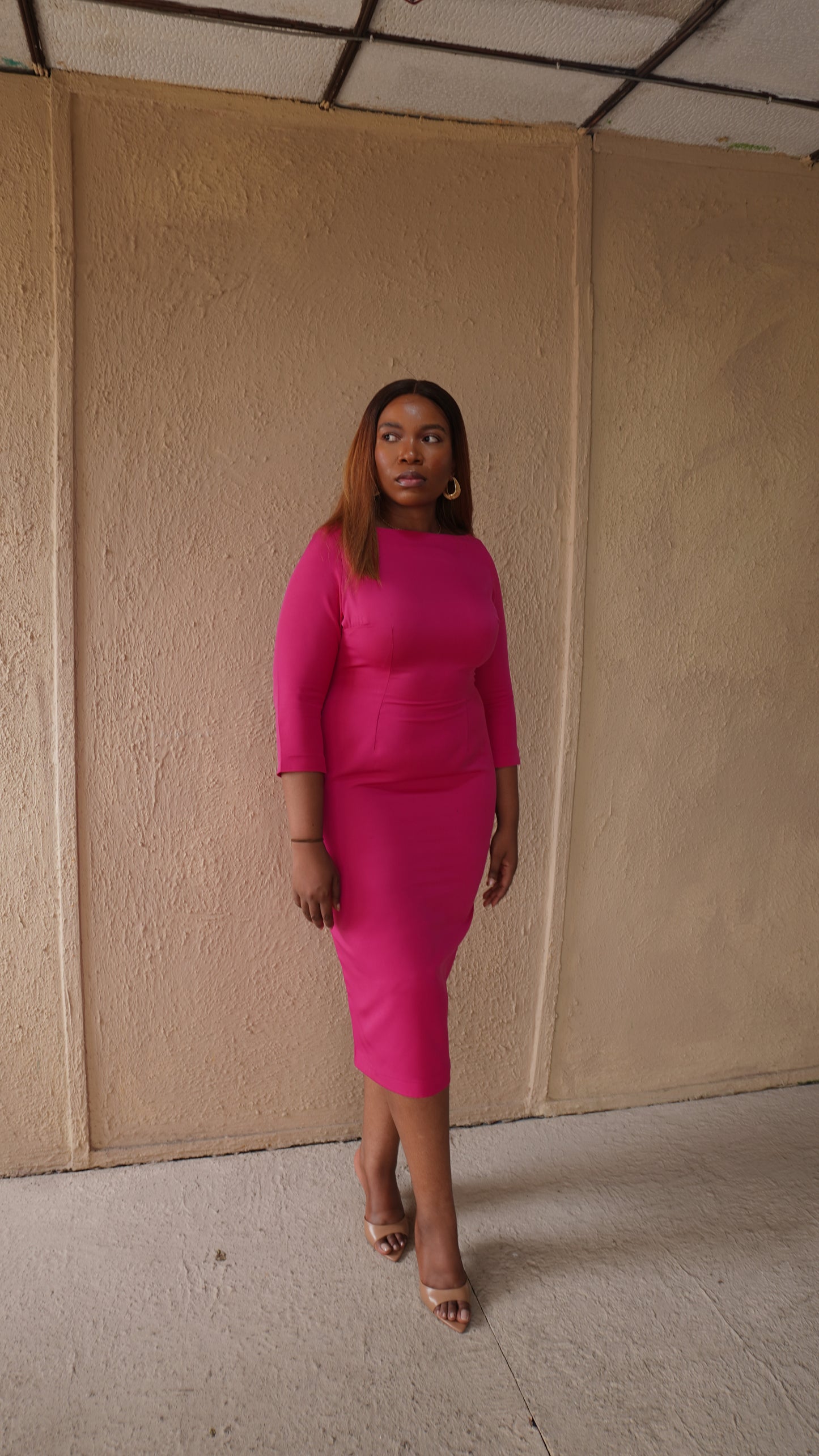 Essential Midi Dress Pink