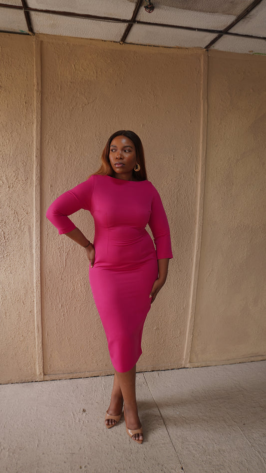 Essential Midi Dress Pink