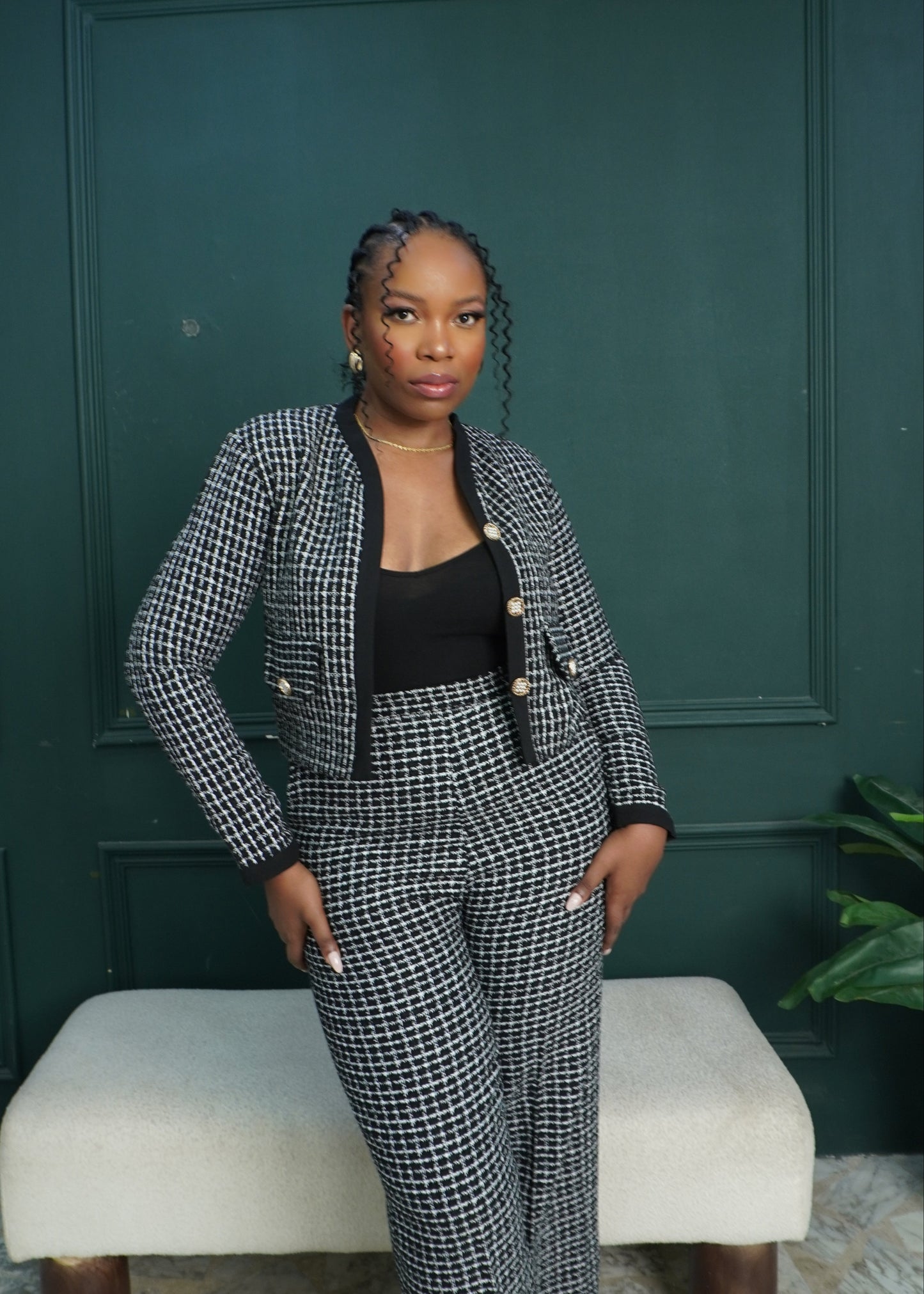 Miriam Pants Set Black/White