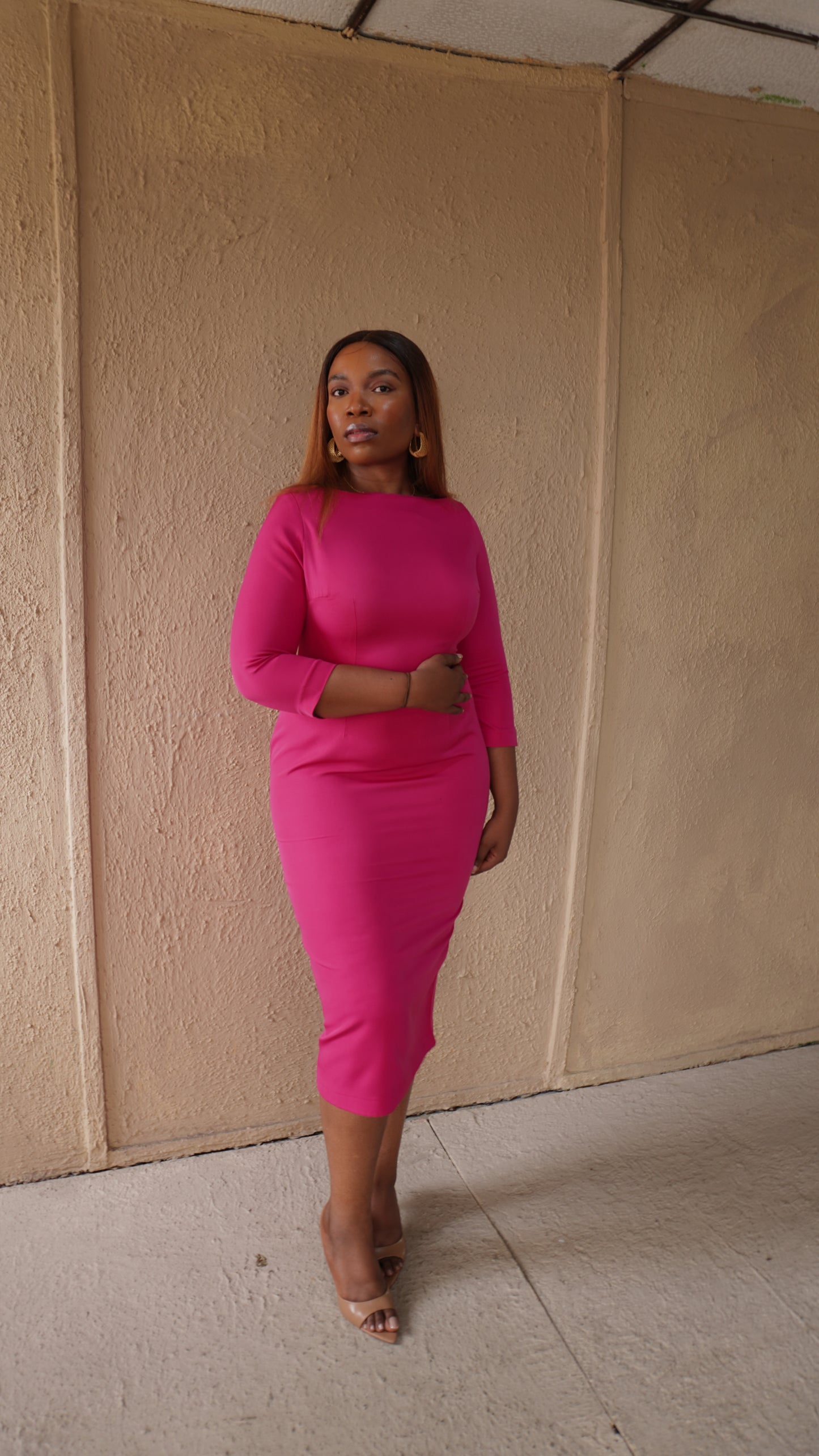 Essential Midi Dress Pink