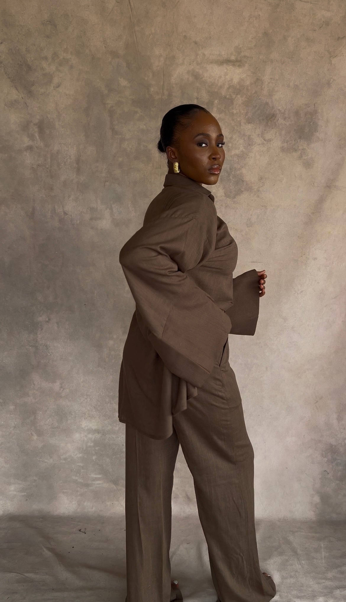 Easy pants linen off Army Green