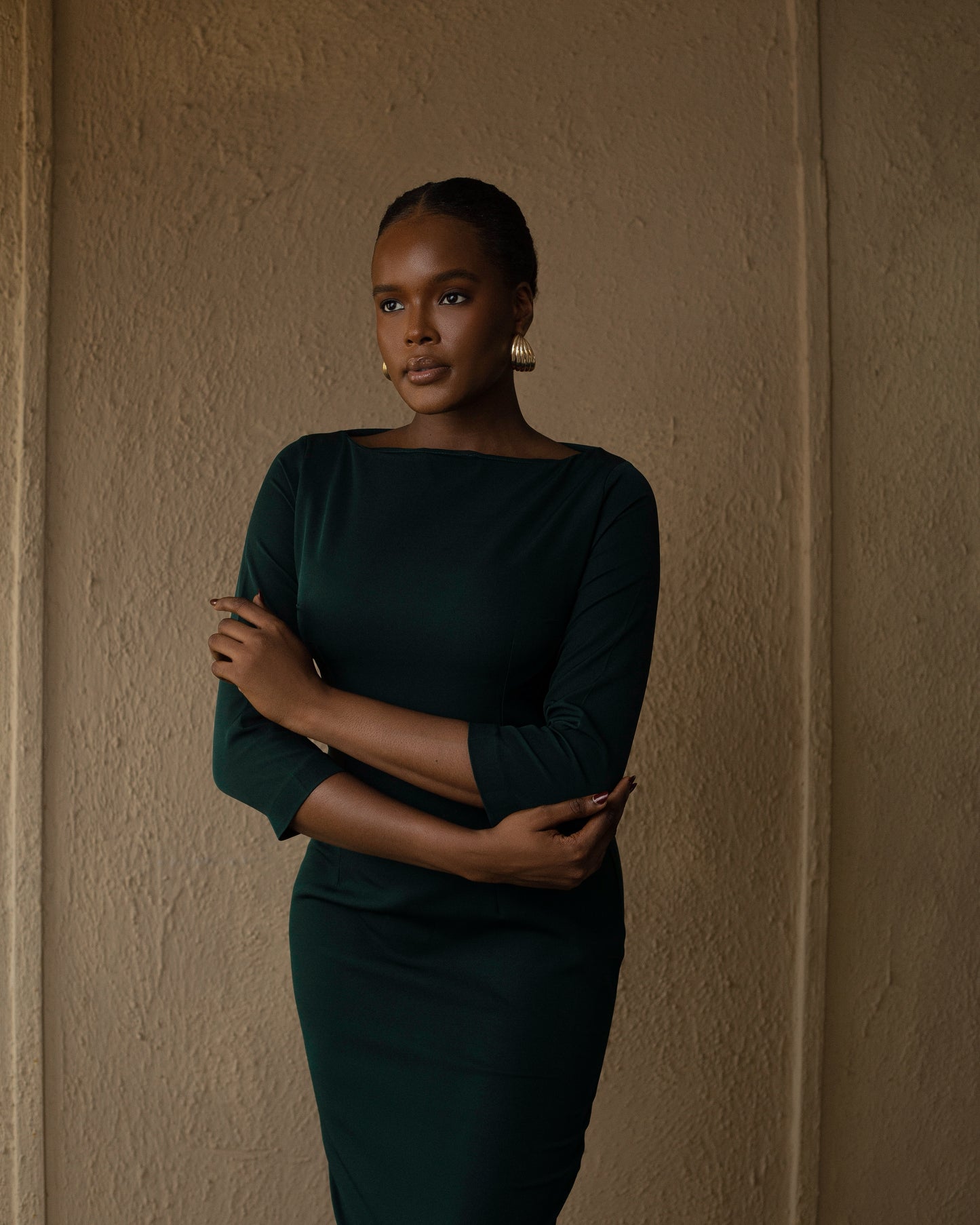 Essential Midi Dress Emerald Green