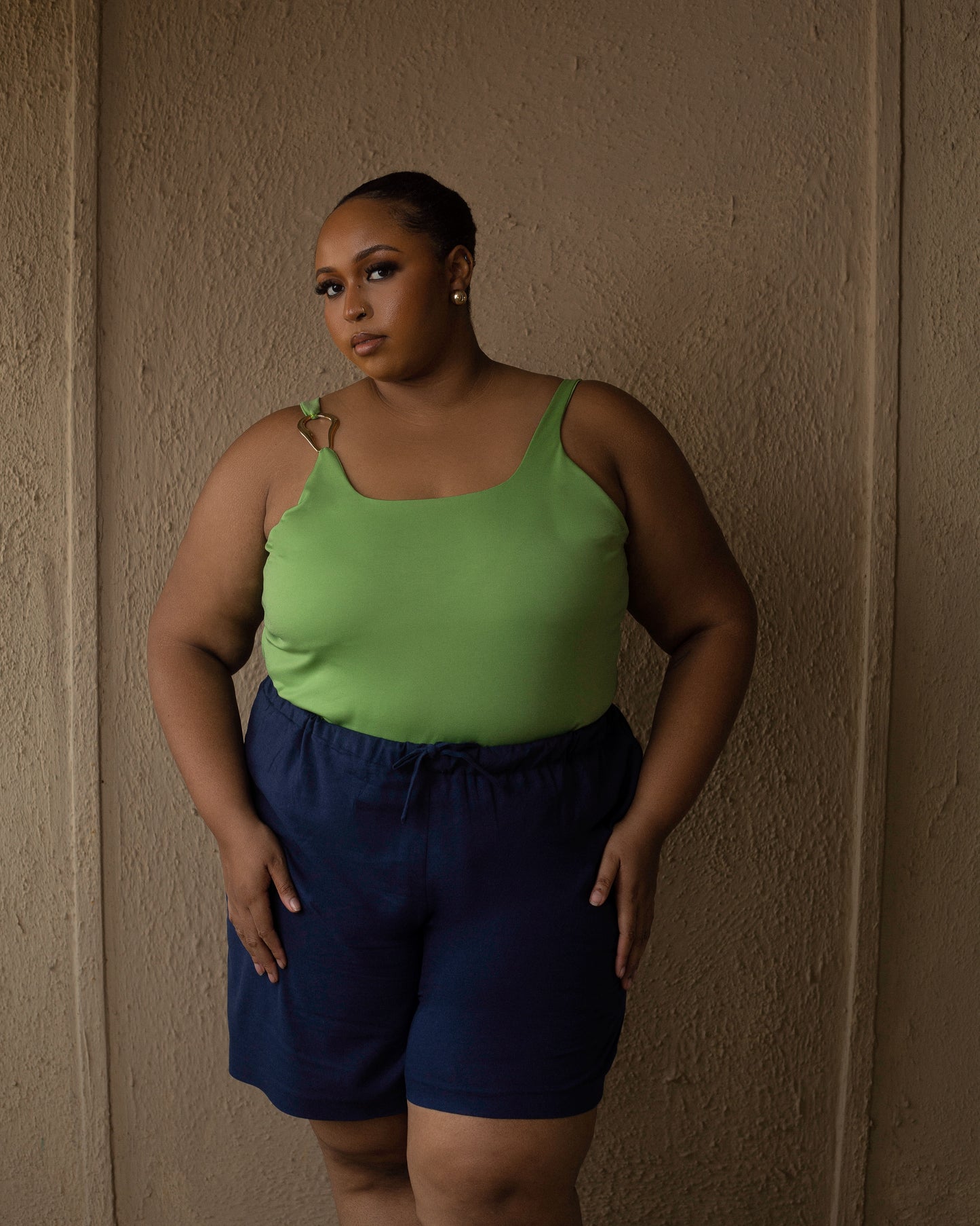 Gold detail Tank Top Lemon Green