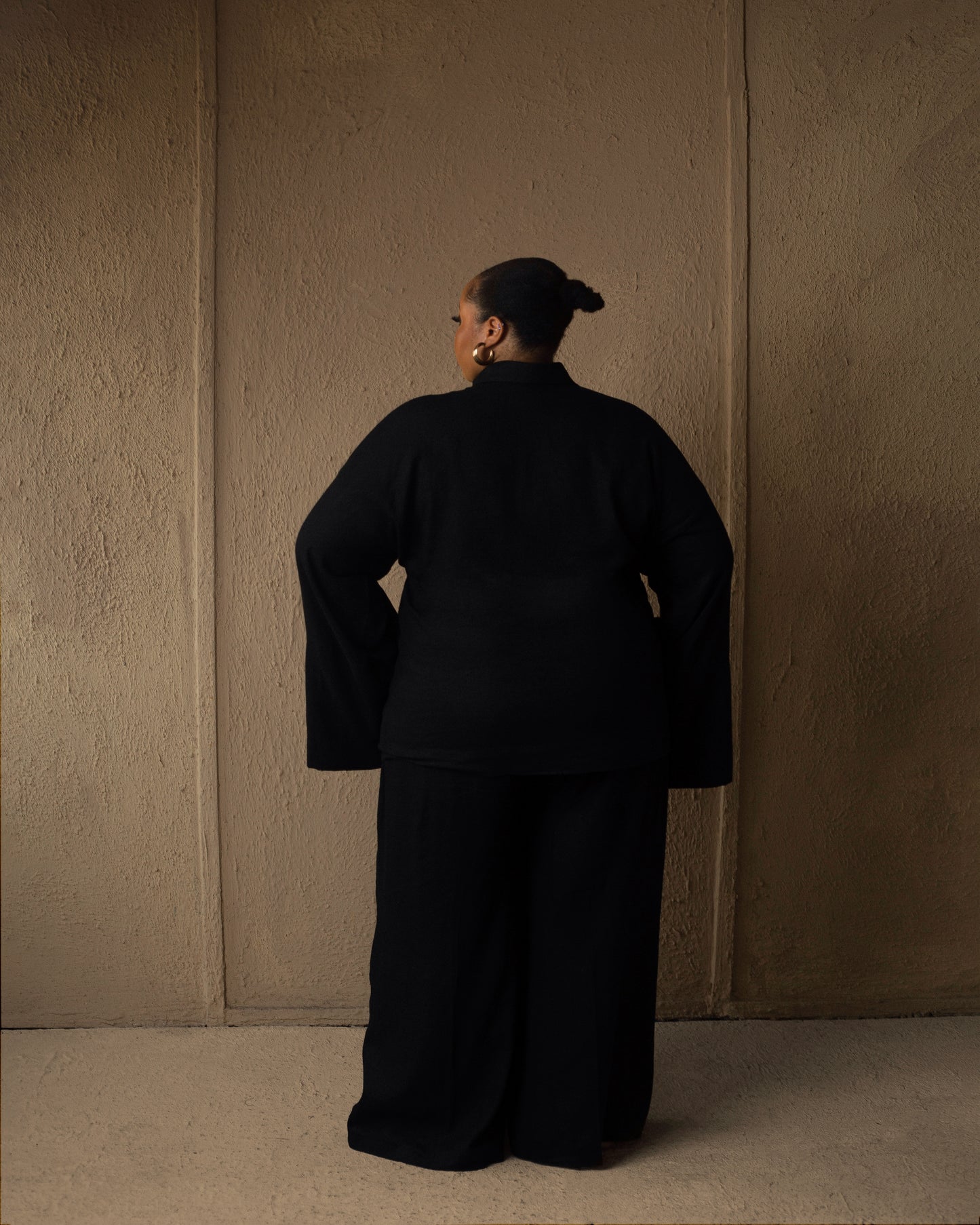 Easy pants linen off Black