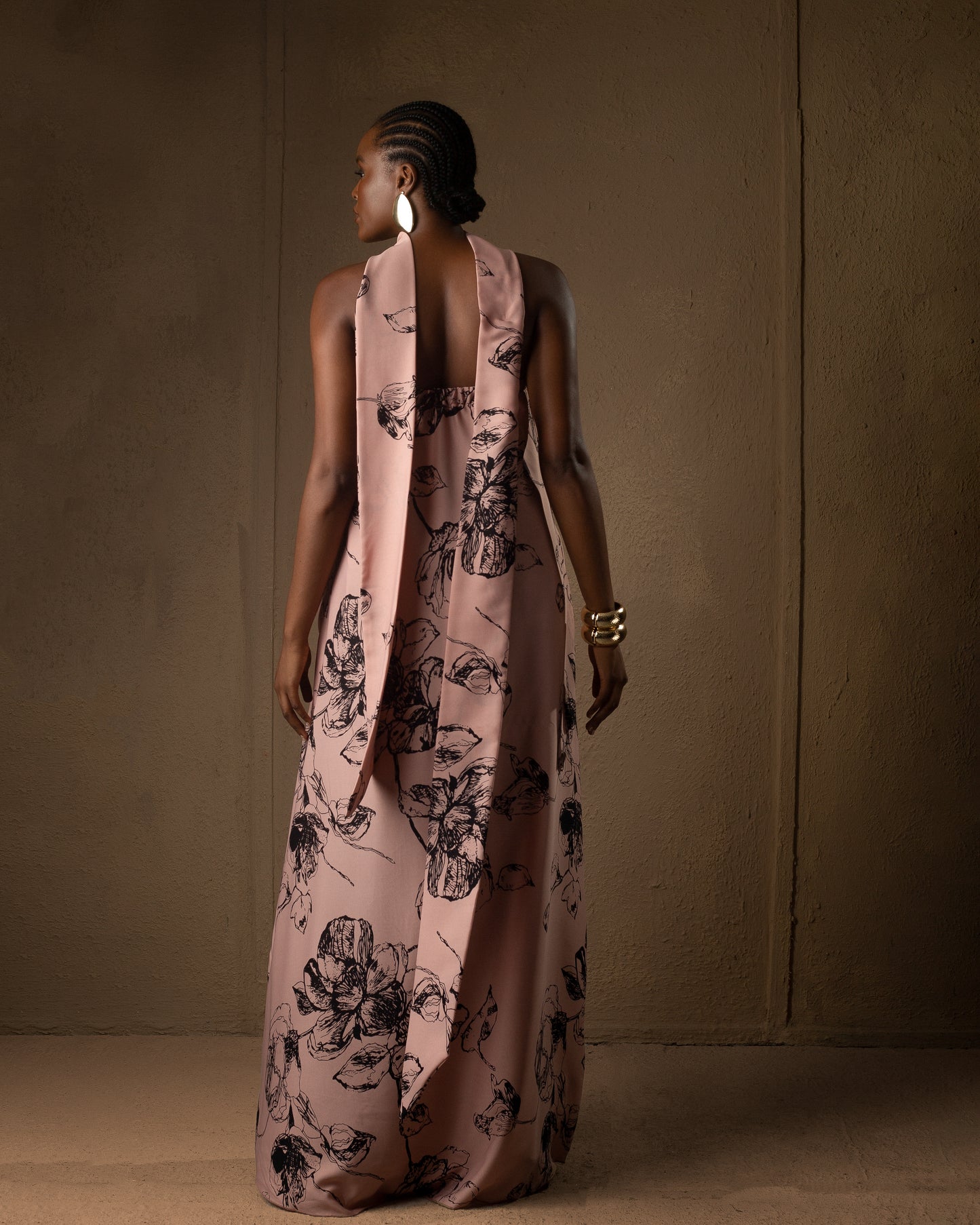 A Line Dress Peach print