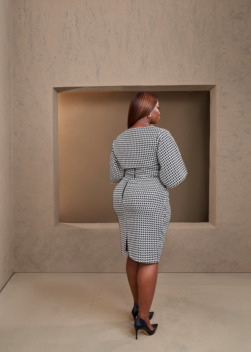 Efua Dress- Black/White Print