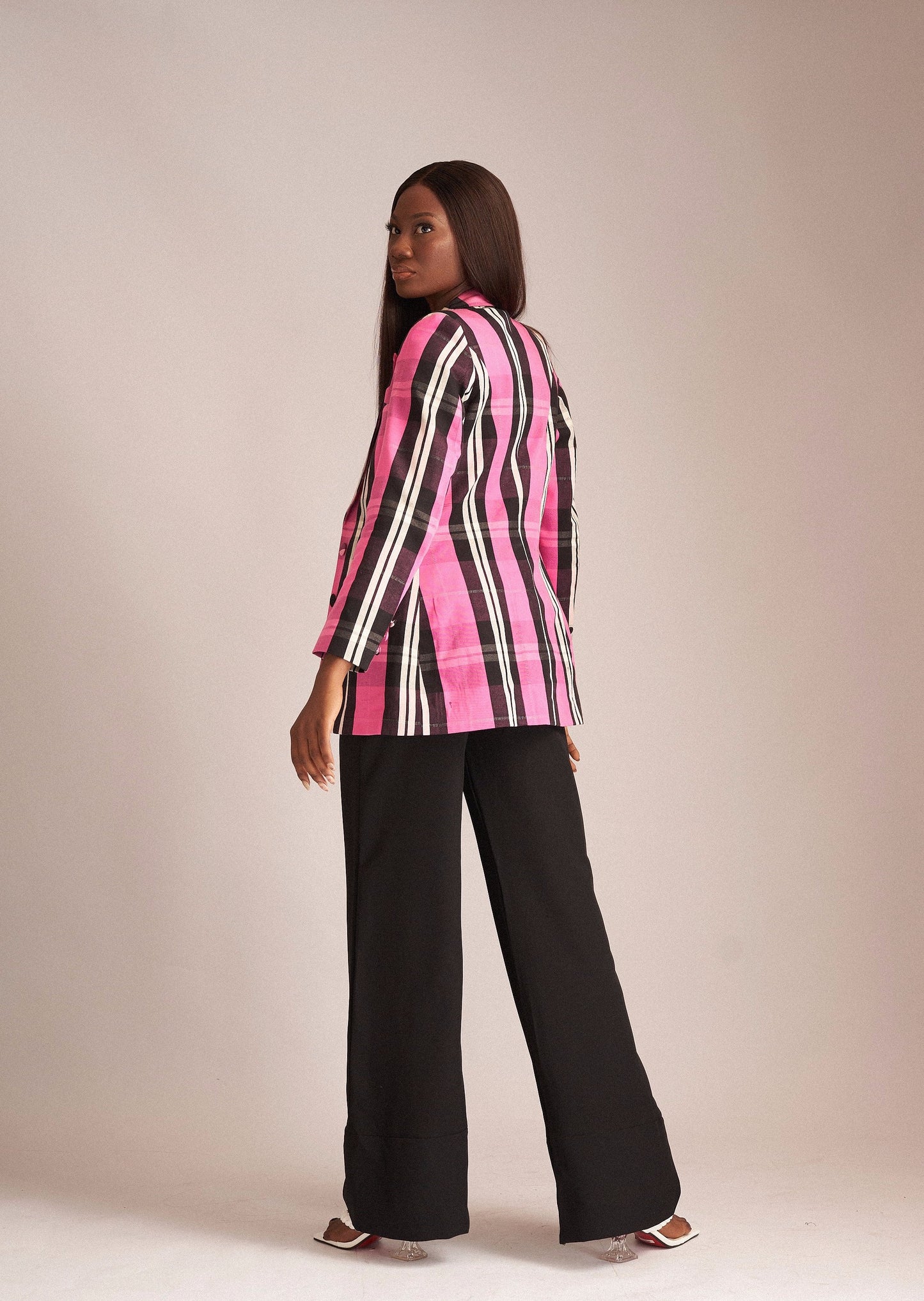 Kamil Pink Check Print