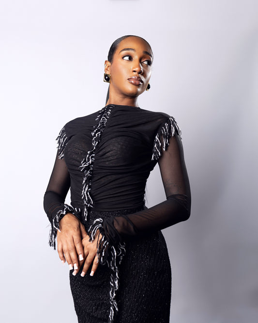 Morin Mesh Top Black