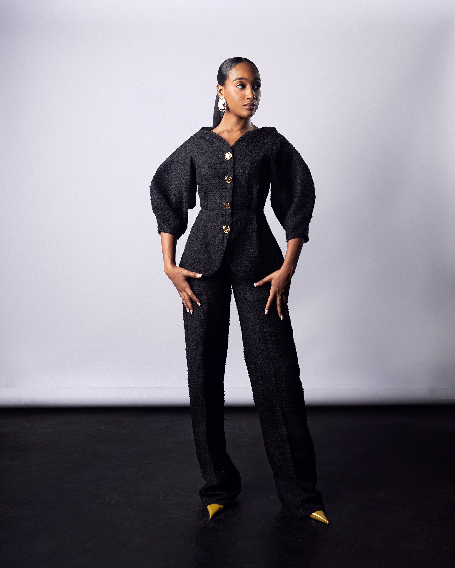 Thembe pant set Black