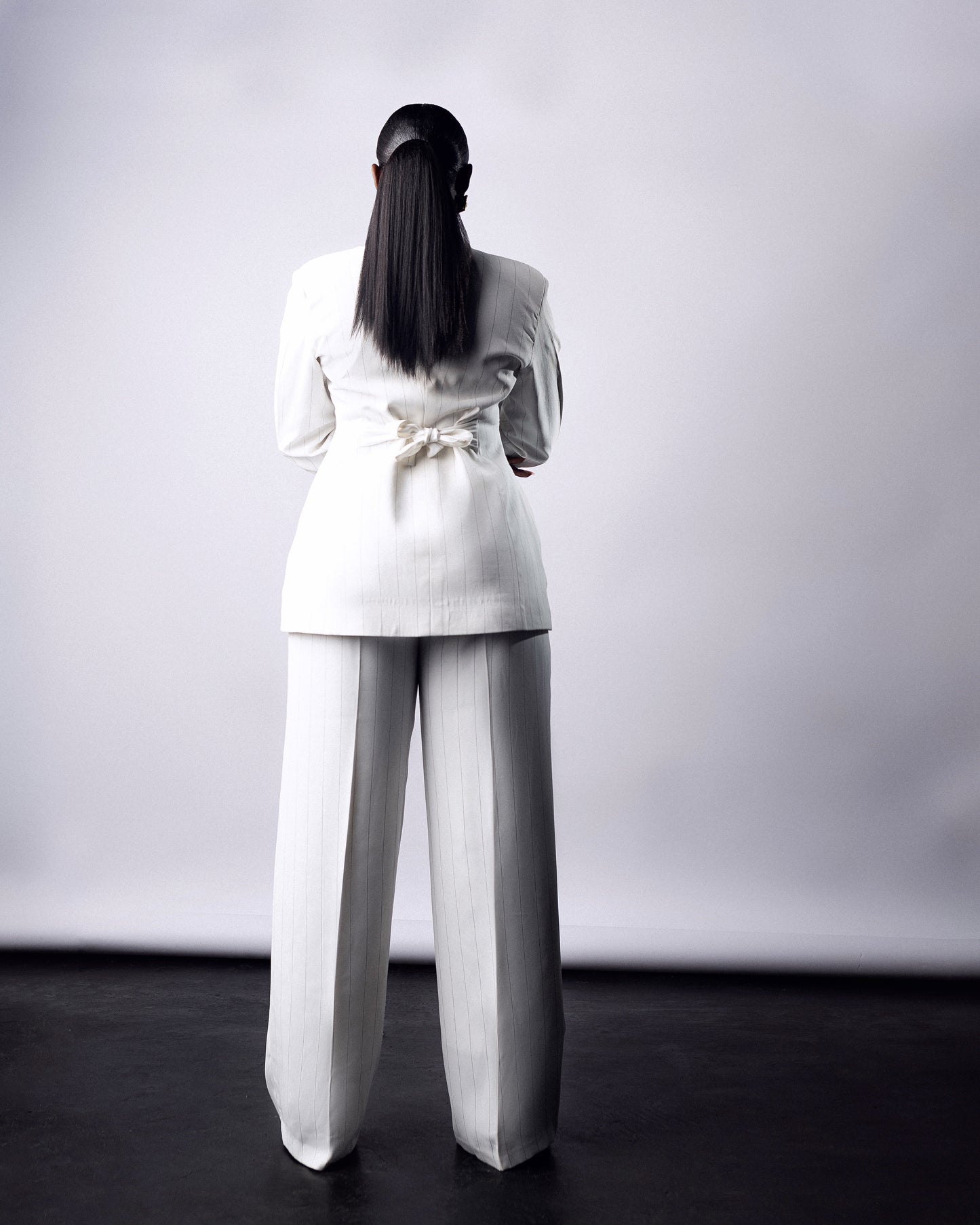 Fallon Suit Set White Stripe
