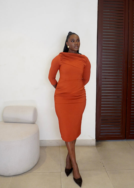 Adesua Dress Burnt Orange